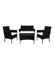 [Levede] Outdoor Furniture Table Chair Set 4 Piece in Black