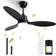 Ceiling Fans with Lights and Remote/APP Control,42" Flush Mount Ceiling Fan w...