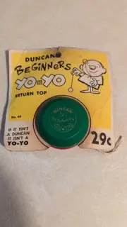 1960's Vintage DUNCAN Beginners Yo-Yo Original Package Green and Red 29¢ Sealed
