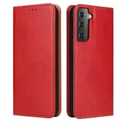 For Samsung Galaxy S21+ Plus Case Leather Flip Wallet Folio Cover Red