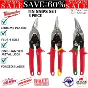 Milwaukee Aviation Tin Snips 3 Piece Set Straight Left Right Cut Sheet 48224533