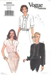 1994 Vogue Patterns 8985 Misses Blouse size 8-12 sewing pattern uncut