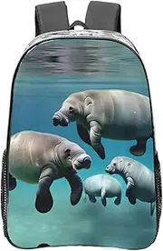 [DRTGEDS] Manatee Animals Clear Backpack,High Capacity Clear Bag For Travel,Work,Festival, Concerts Women Men Unisex