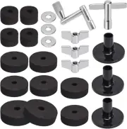 Frame Drum Felt Mat Set, 21Pcs Cymbal Accessories,Anti Slip,Felt Cymbal Sleeves