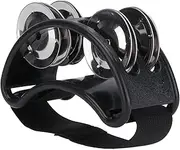 Foot Tambourine Shaker,Metal Jingle Bell Percussion Drum Set,Musical Instrument Accessories (Black)