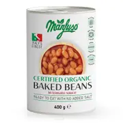Organic Manfuso Baked Beans in Tomato Sauce 400g - Fresh, healthy organic delivery | Doorstep Organics