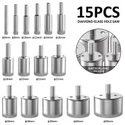 15Pcs Diamonds Drill Bits 6-50mm Sturdy Tile Hole Saw Diamond Hole Saw Kit <