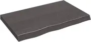 Work Bench Top, Multi-Purpose Table Top, Solid Wood Countertop, Garage Workbench Table Top, Tool Station Organization Table Top, Dark Grey 80x50x6 cm Treated Solid Wood Oak