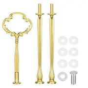 4 Sets Cake Tray Stand Handle Plate Hardware Fitting, 3-Tiers Flower Gold