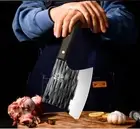 Cleaver Knife Kitchen Chef Slicing Meat Chop Bone Forged 5Cr15 Steel Wood Handle