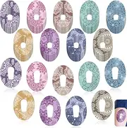 TrelaCo 36 Pcs Adhesive Patches Compatible with Dexcom G6 Breathable Colorful Mandala Floral Pre Cut Adhesive Tape for Continuous Glucose Monitor Protection