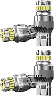 Binxind 4Pcs Car T20 7440 W21W LED Canbus Reverse Lights 7443 LED Bulb Tail Brake Signal Lights 6000K Super Bright Lamp