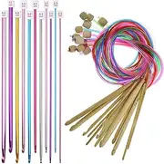 Generico Tunisian Crochet Hooks, Afghan Crochet Hooks, Colorful Crochet Set, Smooth Weave Knitting, Tunisian Crochet Set, Knitting Hook Set, Crochet Tool Kit, Crochet Hooks Set, Knitting Tool Set