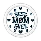 Blue Best Mom Ever WALL CLOCK - Heart Cute Decor Birthday GIFT - Mother's Day