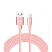 Catzon 1M 2M 3M 1Pack Micro USB Cable Nylon Braided Phone Cable Fast Charger Cable USB Cord -Pink