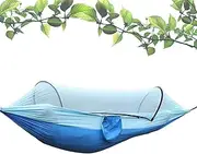 Camping Hammock, Hiking Hammock Tent with Gnat Net, 9x5FT Portable Automatic Setup Family Shelter for Beach, Camping