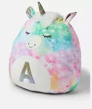 Justice Initial Unicorn Squishmallows Rainbow Plush Pillow Pick Letter New