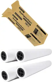 24” x 150'- 4 ROLLS 20lb plotter paper CAD Wide Format Rolls Top Notch Quality