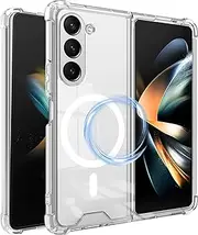 [RUNGOS] Magnetic Clear for Samsung Z Fold 6 Case MagSafe [Crystal Clear] [Stable Magnetic] [10Ft Drop Tested] Shockproof Cover for Samsung Galaxy Fold 6 Case, Slim for Galaxy Fold 6 MagSafe Case 3st