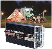 Pure Sine Wave Power Inverter 8000 Watt Power Inverter DC 12V/24V/48V/60V/72V to AC 120V/240V LCD Display with 2 AC Outlets Power Adapter for Home/Outdoor/RV/Emergency,72V to 220V