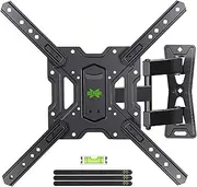 USX MOUNT Full Motion TV Wall Mount for 26-60 Inch TVs up to 77 Lbs, Articulating TV Mount with Perfect Center Design, Single Stud TV Wall Bracket, Max VESA 400x400mm, XMM006