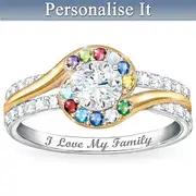 Real Love Of Family Personalised Genuine Birthstone Ring