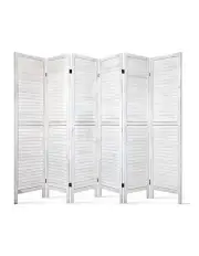 [Artiss] Room Divider Screen Louver 6 Panel 245x170cm in White