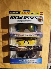 Bell+Howell 3 Pack TACGlasses. Sun. Night. Blue UV Light Blocker. As seen on TV.