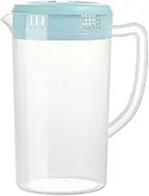 0.66 Gallon/2.5 Litre Plastic Pitcher with Lid BPA-FREE Eco-Friendly Carafes Mix Drinks Water Jug for Hot/Cold Lemonade Juice Beverage Jar Ice Tea Kettle (Blue, 81oz)