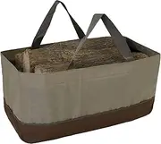 Daseey Firewood Log Carrier Large Firewood Bag Wax Canvas Log Carrier Tote High Capacity Durable Fire Wood Holder Bag Fireplace Accessories