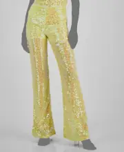 Hugo Boss Women's Yellow Mid Rise Sequin Pants Size 4