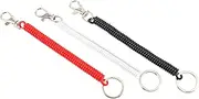 SEWACC 3 Pack Spring Stretchy Coil Retractable Key Ring Keychains for Bag Keys