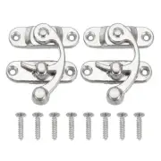 2 Pcs 41x36mm Wooden Box Hasp Latch Swing Arm Right Latch Hook Hasp Silver