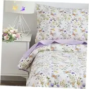 Toddler Bedding Set Girls Purple Garden Butterfly Floral Comforter Sheet Set