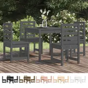 Outdoor Dining Set 5 Piece Dining Table and Chairs Solid Wood Pine vidaXL