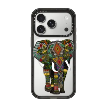 iPhone 17 Pro Impact Case MagSafe Compatible floral elephant transparent