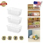 Set of 3 Farmhouse Metal Storage Baskets for Kitchen and Pantry Organization