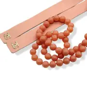 CHANEL Lambskin Glass Pearl Belt Pink Coco Mark CO9