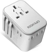 Universal Travel Adapter,Redagod International Plug Adapter with 3 USB A 2 USB C