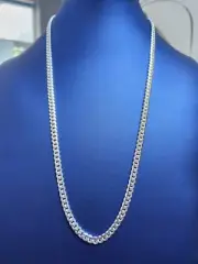 24" Silver 5.5mm Miami Cuban Ink Chain 34.5g+ Lock Box