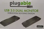 Plugable UD-3900H-EU USB 3.0 Dual Monitor Horizontal Docking Station New Sealed