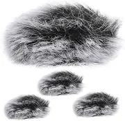 Toddmomy 4Pcs Furry Microphone Windscreen Covers Windproof Mic for Outdoor Recording Noise Reduction and Protection Compatible with USB and Condenser Microphones