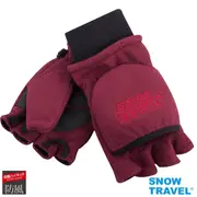 [SNOWTRAVEL]台製高防風透氣雙層半指手套AR-48/灰/M號/騎車/賞雪