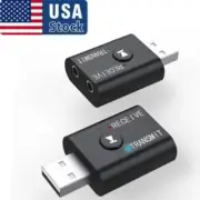 Bluetooth 5.0 2in1 Transmitter Receiver Car Wireless Audio Adapter USB 3.5mm Aux