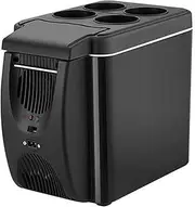 6L Mini Car Fridge12V Refrigerator Heater Cooler Warmer, Portable Electric Freezer Icebox Thermoelectric Cool Box for Travel Food Bedroom Office Dorm 33x18x27cm
