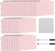 uxcell 40pcs Basket Labels Clip 3.5 x 2.8 Inch Plastic Removable Storage Bin Labels Tags with 2pcs Erasable Black Marker and Wipe for Basket Cube Box Bin Storage Organization, Pink