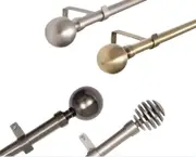 TOP QUALITY 25/28mm Curtain Rod & Finial Set, Extendable 120cm-430cm - 4 Styles
