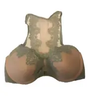New Victorias Secret Dream Angels Lined Demi Front Close Beige / Green 32D