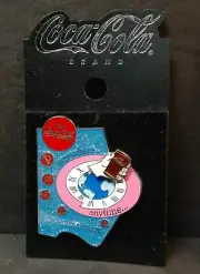 Coca-Cola Anywhere Anytime Lapel Pin Collectable Enjoy Coke America Cap Brand C