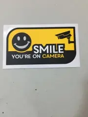 UV Resistant No Fade Security CCTV Warning Sticker Smile You're on Camera 200 ea